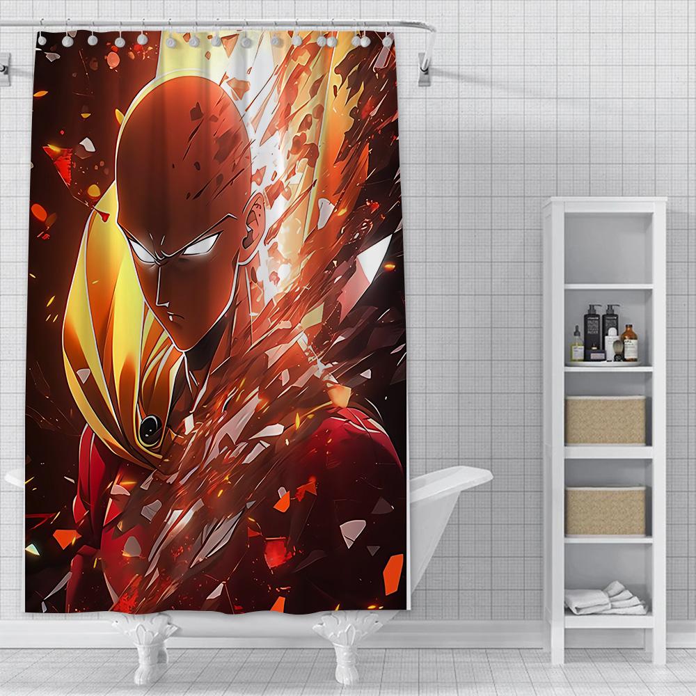 One Punch Man Shower Curtain Waterproof Polyester Fabric Paint Colorful Bath Curtains Home Bathroom Decor Curtain With Hook