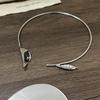 Simple And Light Luxury Temperament Cold Style Metal Leaf Flower Necklace Fashionable Personality Clavicle Chain Open Collar