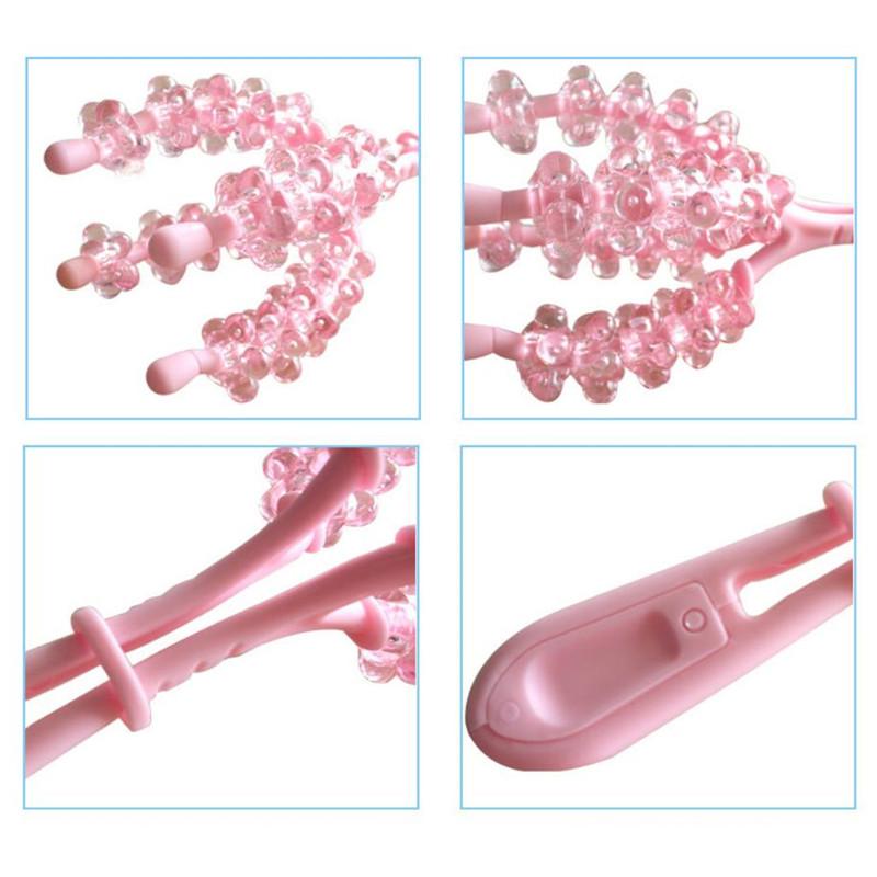 Rouleau de Massage Multifonctionnel Bras Taille Jambe Relaxation Musculaire Masseur Outil de Beauté Rose