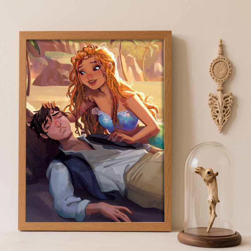 Disney Diamond Painting 5D DIY Mermaid And Man Diamond Art Diamond Painting Kit Adult/Beginner Gift Idea Home Decor