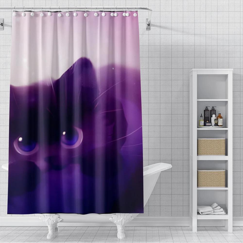 Cortinas de Ducha para el Hogar para Baño Paisaje Animales Tejido Impermeable Cortinas de Baño Cortina de Ducha Moderna 180X200 240X200