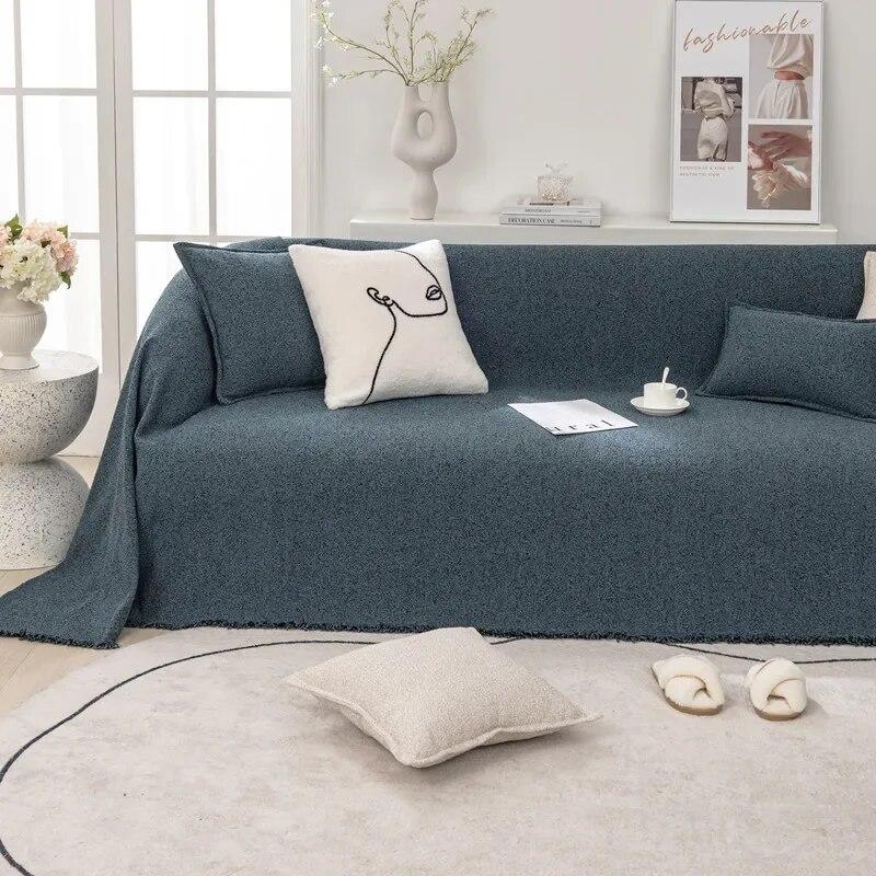 

Universal Sofa Cover Cloth Towel Off White High-density Woven Thickened Seat Cushion Japanese Minimalist Backrest Towel 180x130cm1pcs
