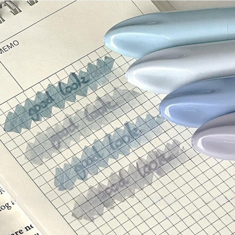 4pcs Morandi Color Dream Pastel Highlighter Pens Set Soft Tip Oblique Marker Liner for Drawing And Painting