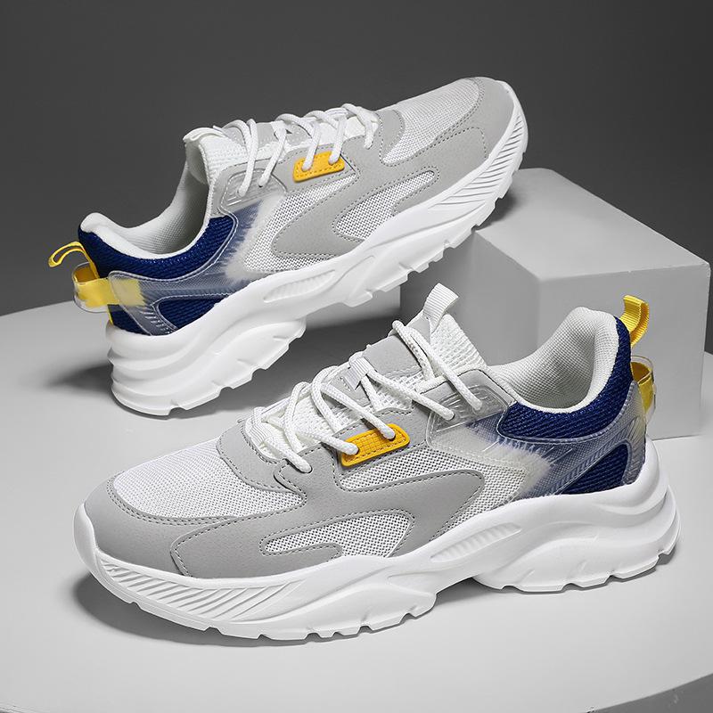 

Летние сетчатые дышащие кроссовки для папы, модные мужские туфли на платформе, увеличивающие рост, больших размеров 38-48, мужская обувь 38 белый