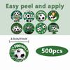 500Pcs Self-Adhesive Soccer Stickers Round Football Pattern Sealing Sticker  Party Decor
