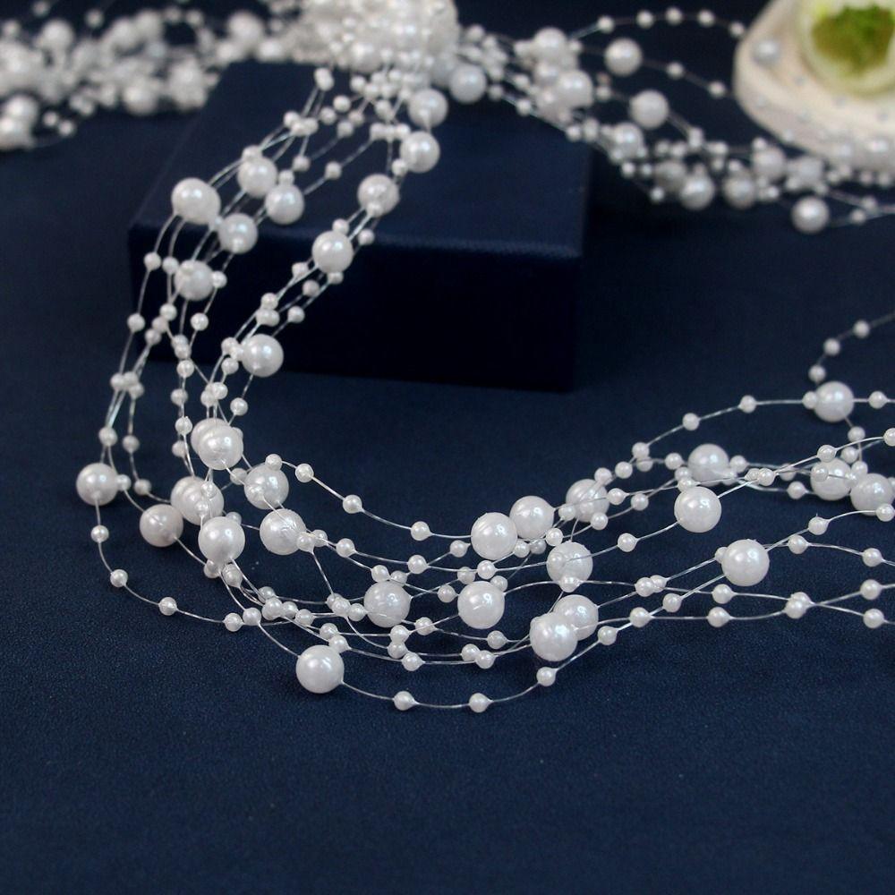 Imitation Pearl Beaded Tassel Wreath Multi-Layer Women Daily Hair Wear  Hair Accessories