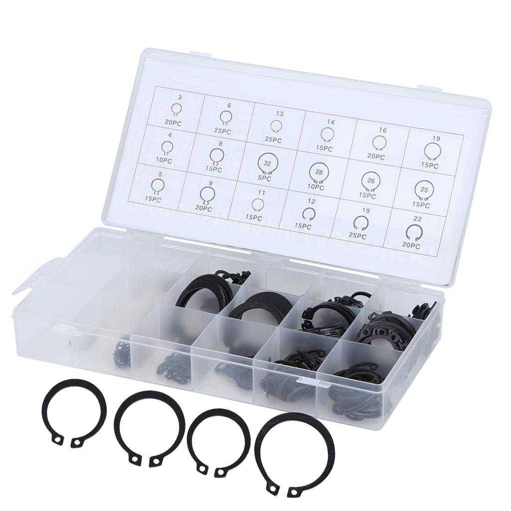 300pcs 2-32mm E Circlip Assortment Set, External Circlip Set for B s,  , Pulleys with Plastic Storage Case