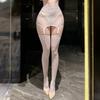 Lace Patchwork Low Waist Pantyhose Women Thigh High Horse Oil Stockings With Hip Wrap Mini Skirt Pole Dance Garter Belt Set