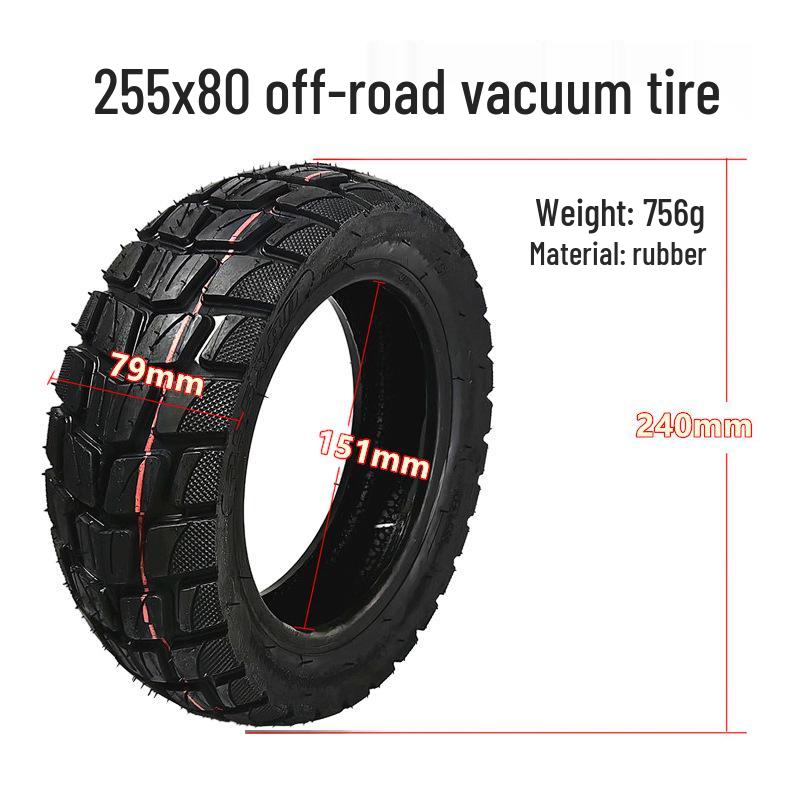 10" Electric Scooter Anti-Slip Tire, 255x80, 80/65-6, Thickened Inner & Outer Tire