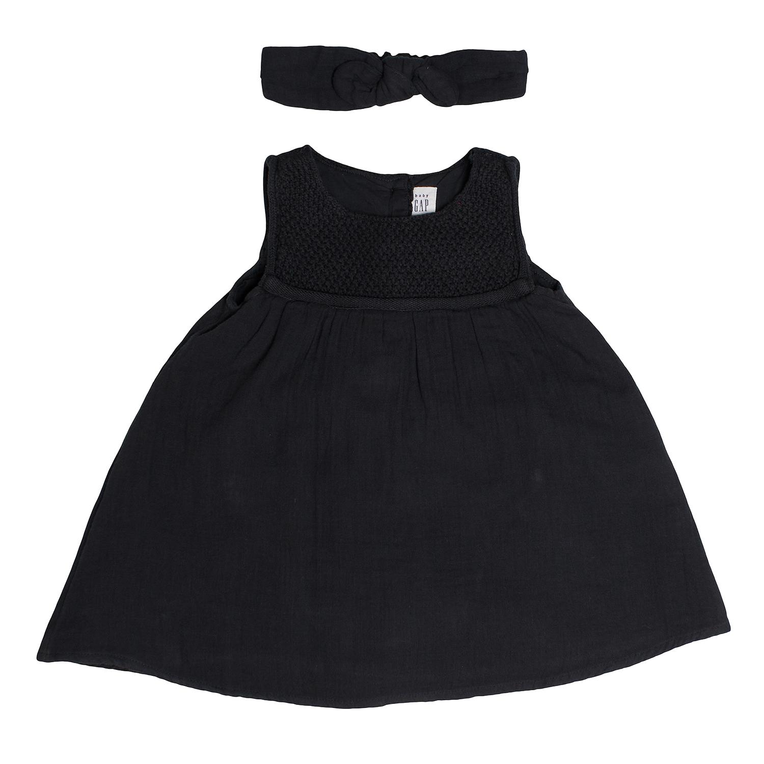 

Комплект из 3 предметов: платье, блумеры и повязка на голову 575702 для девочки 12/18 MESES чёрный