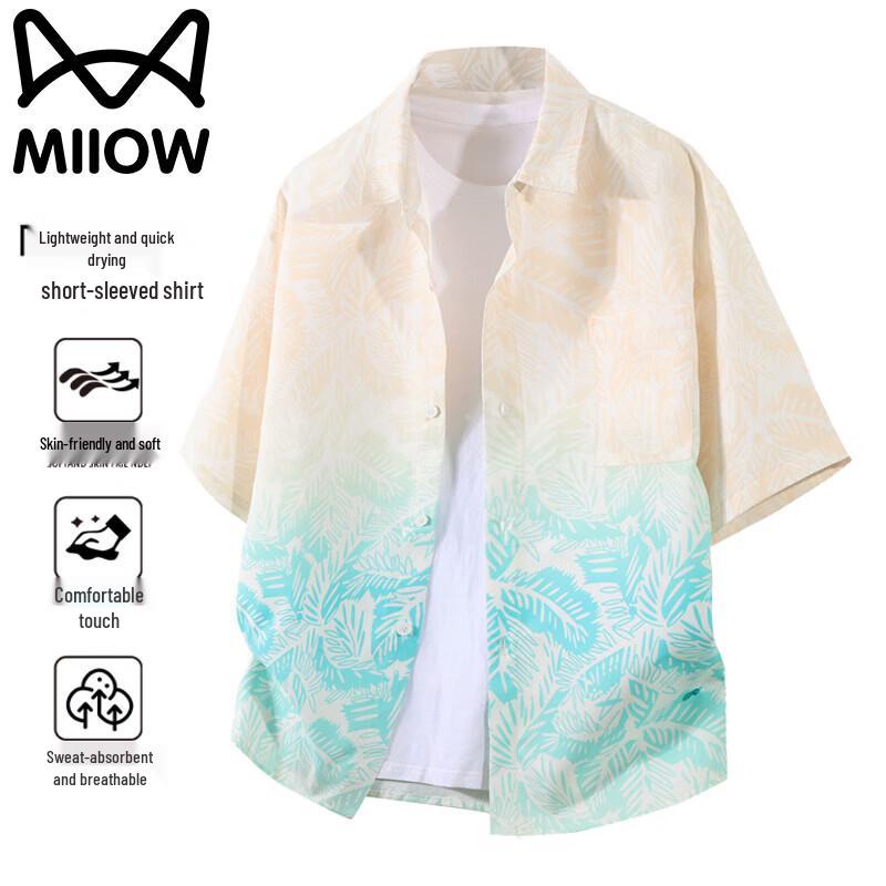 MiiOW Men s Resort Style Short Sleeve Shirt 2XL
