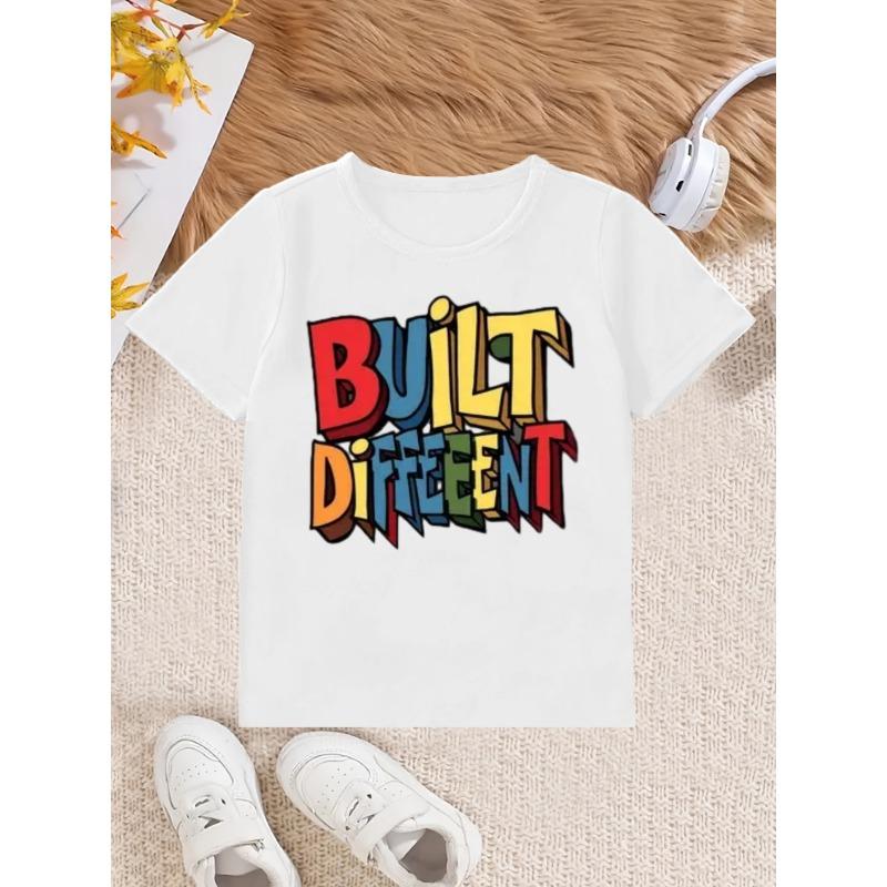 

European sizes Boys T-shirts, Casual Round-neck Short-sleeved Style, Children s Printed Tops, Summer Clothing 164cm білий