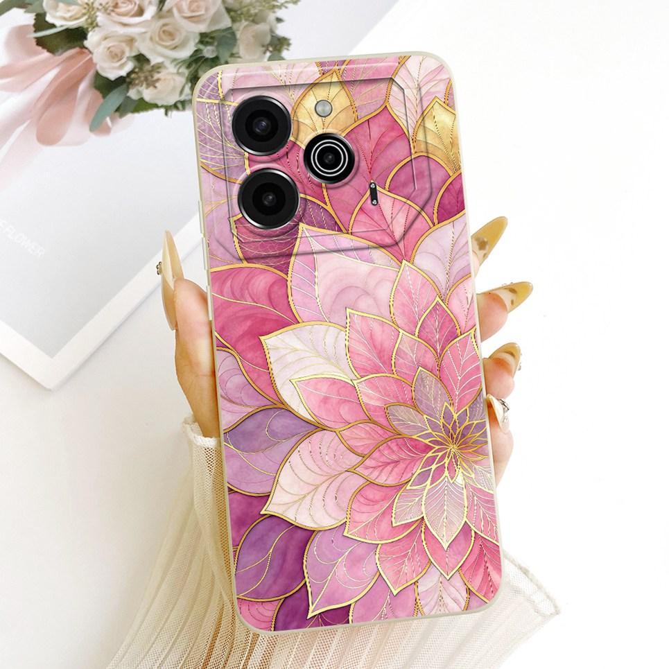 Phone Case For Tecno Pova 6 LI7 / Pova 6 Pro LI9 Casing Liquid Silicone Cartoon Dragon Funny Cat Seabeach Pattern Back Cover