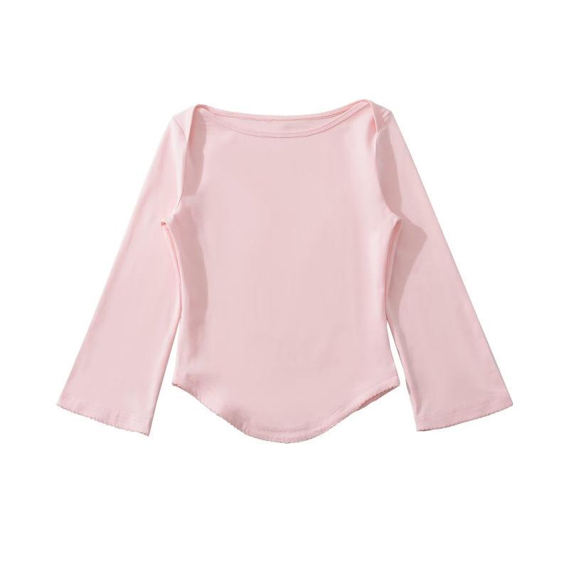 2026 Spring Arrival: European & American Style Slim Fit Versatile Cotton Embroidered Long Sleeve T-Shirt Small