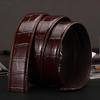 Men's Genuine Leather Crocodile Pattern Belt with Automatic Buckle - Business Style