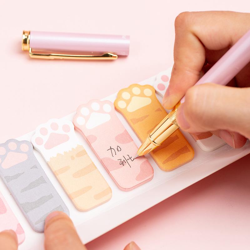 Kawaii Stationery Cartoon Cat Paw Memo Pad Bookmark Flags Index Tab Sticky Notes Label Paper Stickers  Note Pad Stationery