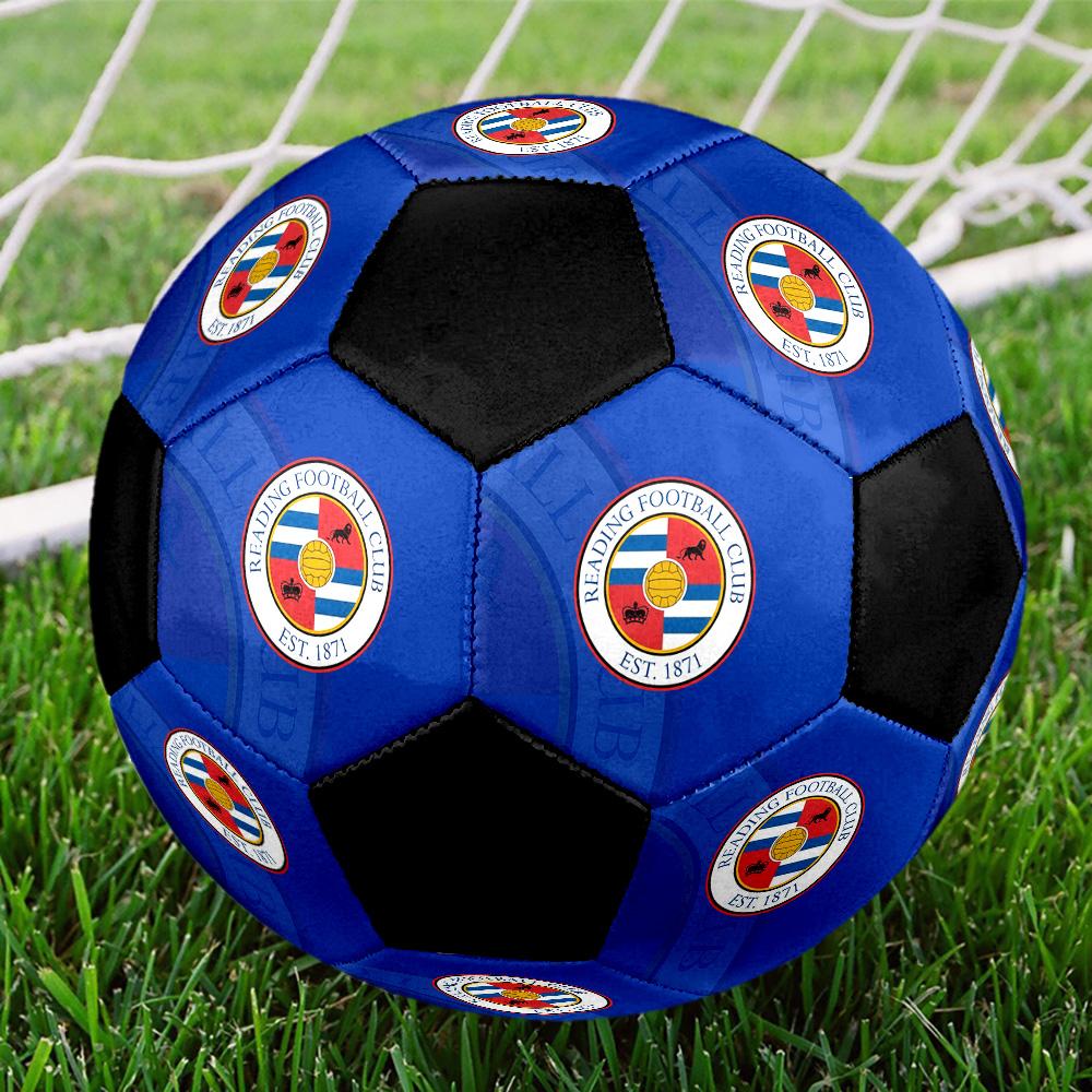 Pallone da Calcio Reading FC Colorato per Tutte le Età Cucito a Macchina PVC Pronto per la Competizione Resistente Ad Alto Rimbalzo.TAGLIA5