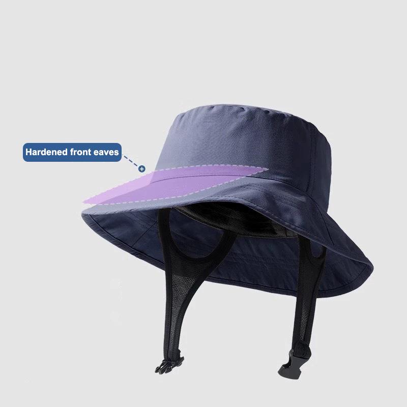 Adjustable Windproof Sun Hat For Men Women Uv Protection Wide Brim Fisherman Cap Breathable Outdoor Cycling Beach 1Pc