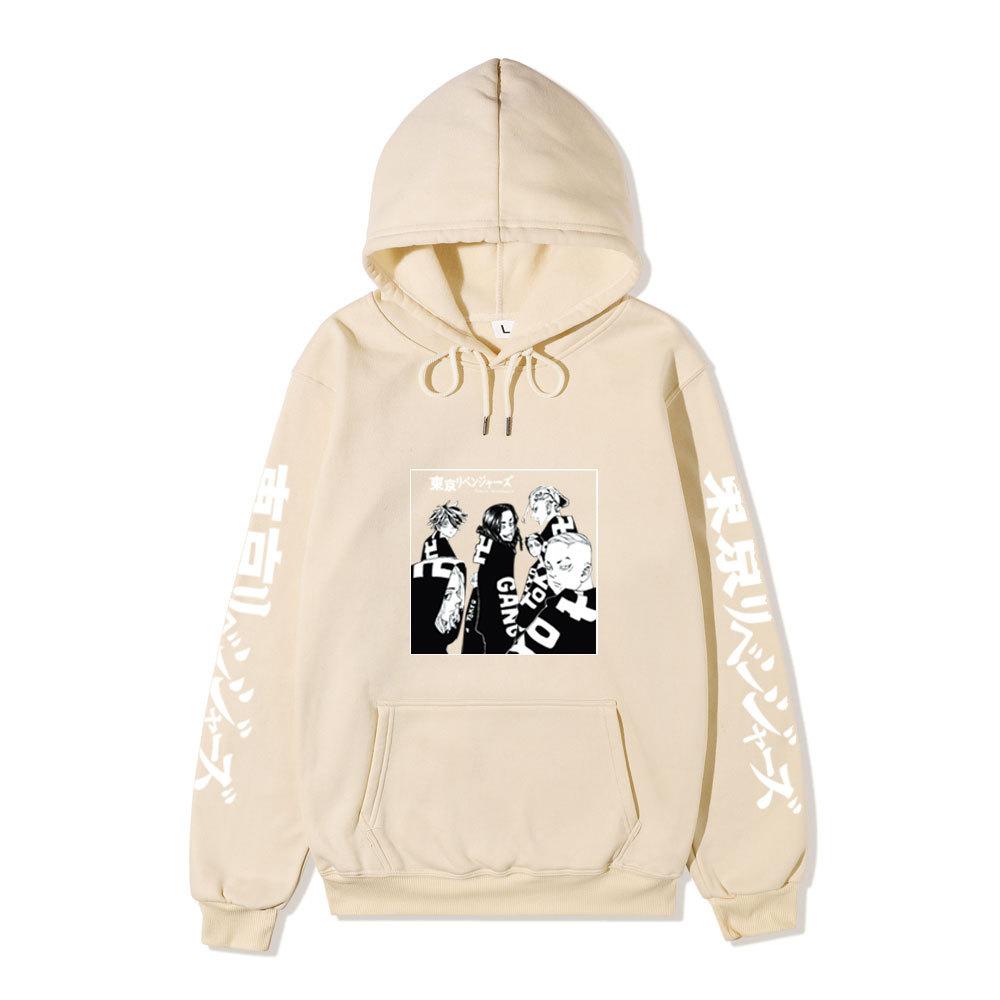 Tokyo Revengers Gang Group Unisex Fleece Hoodie Autumn Winter Black White Manga Print Long Sleeve Anime Pullover Sweatshirt