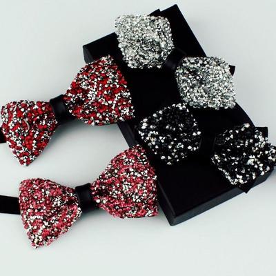 Corbata de cuello ajustable Lazo brillante Corbata de cristal con purpurina formal Ocasión de banquete