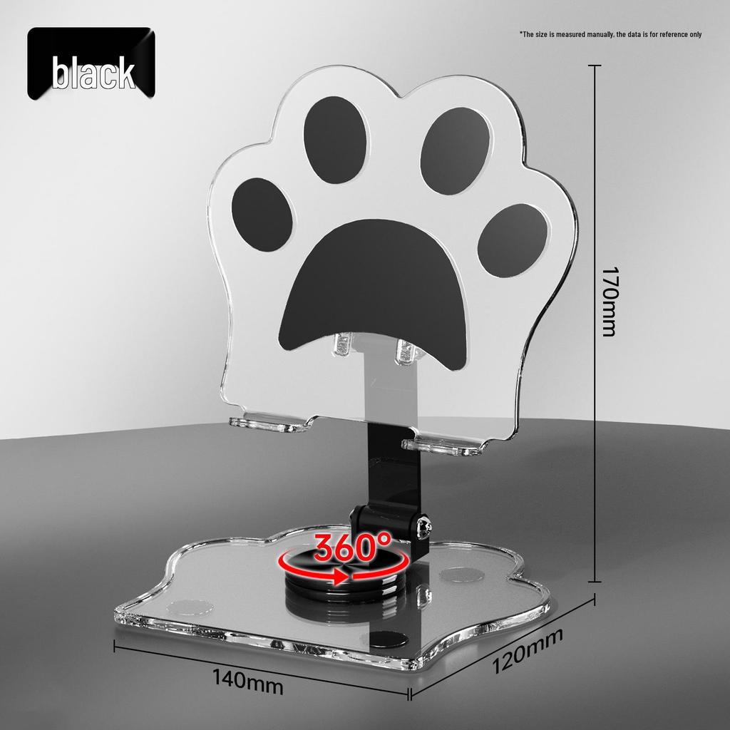 Foldable Cat Paw Phone & Tablet Stand: Rotating Holder for Desk, Office, and Live Broadcasts