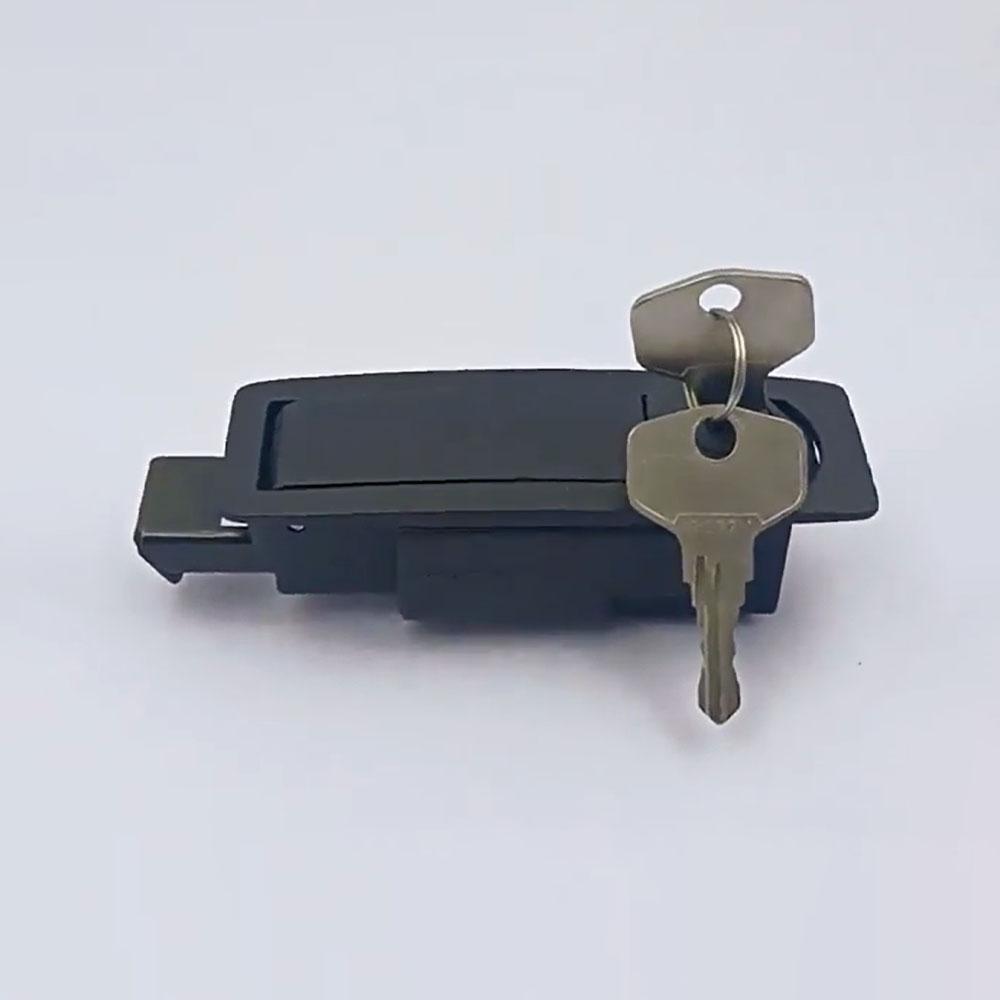 Black Compression Electrical Cabinet Door Lock Zinc Alloy Push Button Latch with Key Durable Car Door Plane Locks FS