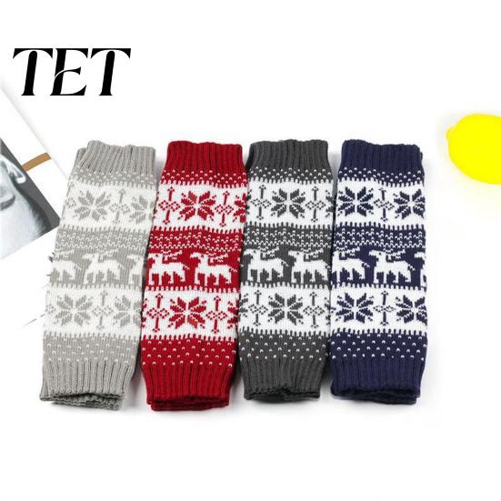 Cozy Acrylic Knit Leg Warmers Christmas Knitted for Women, Soft Ribbed Boot Socks with Fashionable Winter Accessories Snowflake And Deer Patterns,