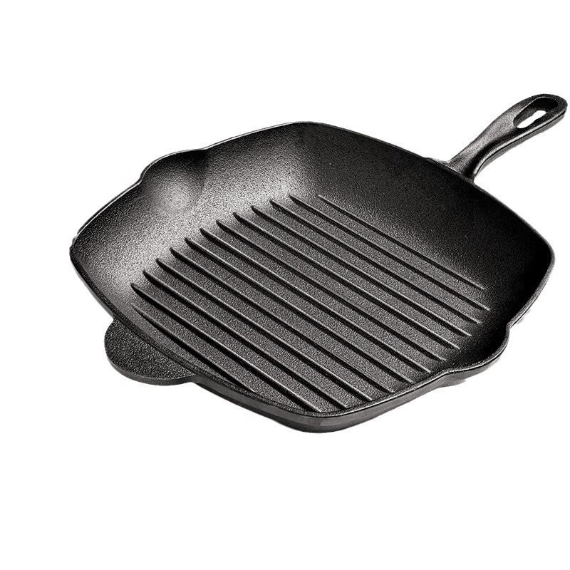 Набор чугунных стейковых сковородок Changshen в полоску