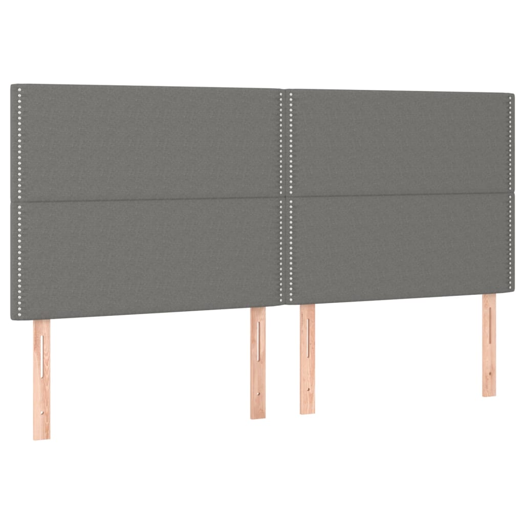 Box Spring Bed with Mattress Dark Gray 180 x 200 cm Fabric