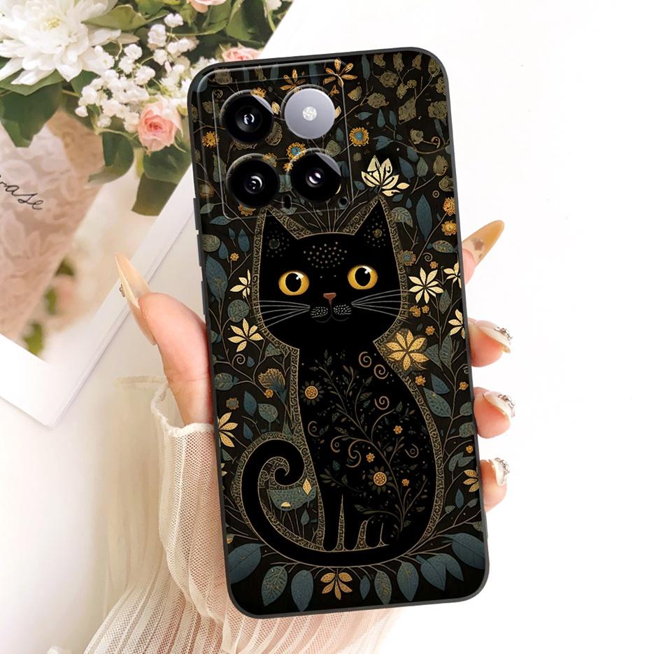 For Xiaomi Mi 14 Pro Case Cute Rabbit Cartoon Cover Shockproof Soft TPU Phone Case For Xiaomi 14 Pro Mi14 Pro 5G Back Cover Bags
