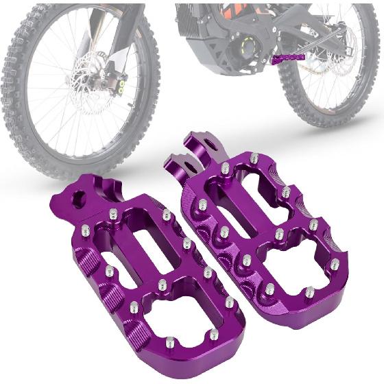 Electric Dirt Bike Foot Pegs CNC for Surron LBX Eride Pro SS 2.0 3.0 E Ride Pro SR/S 79Bike Falcon GT, Sur Ron Stable Wider Platform Footpegs Secure