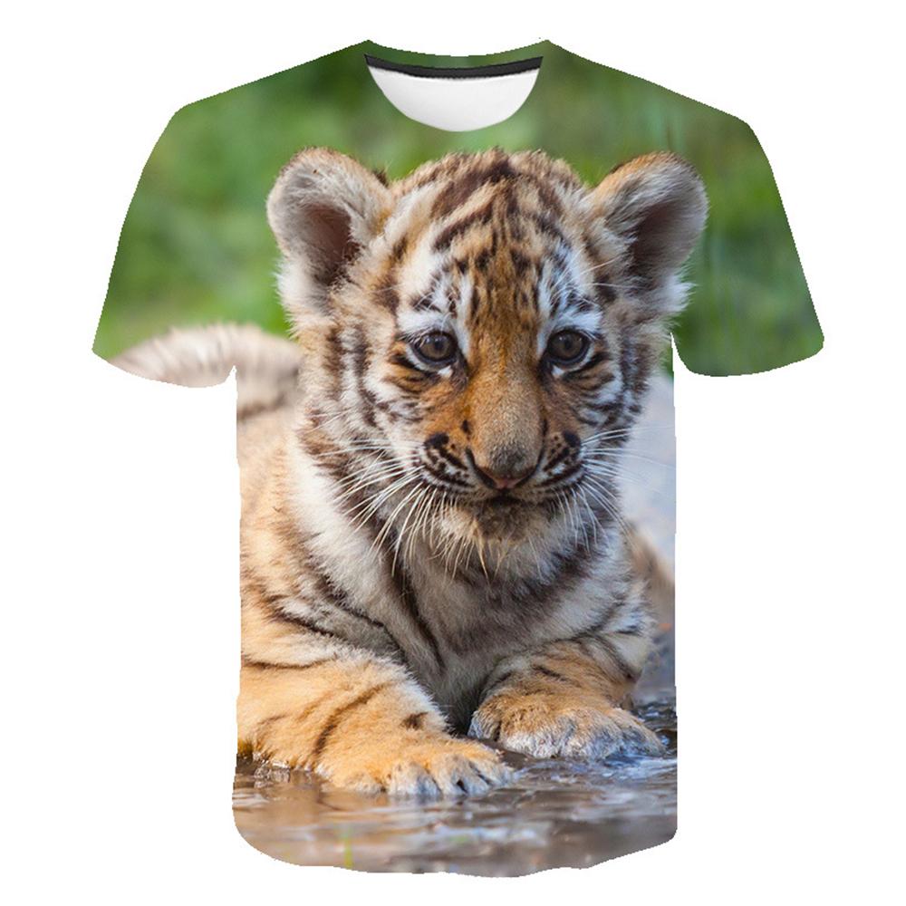 Children's Clothing Oversized Tops Short Sleeve 3D Lion Printed T-Shirts O-Neck Casual Kids Clothes Summer Outdoor Boys T Shirts