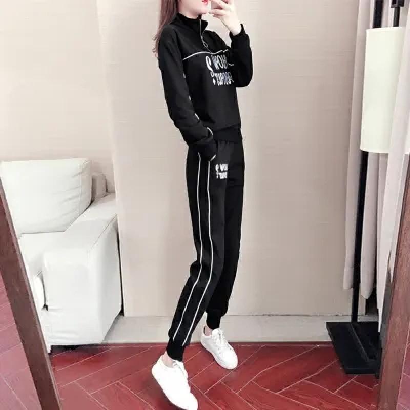 Big Size Women's Casual Sportswear Set for The Year, Autumn Fashion White Hoodie Two-piece Set