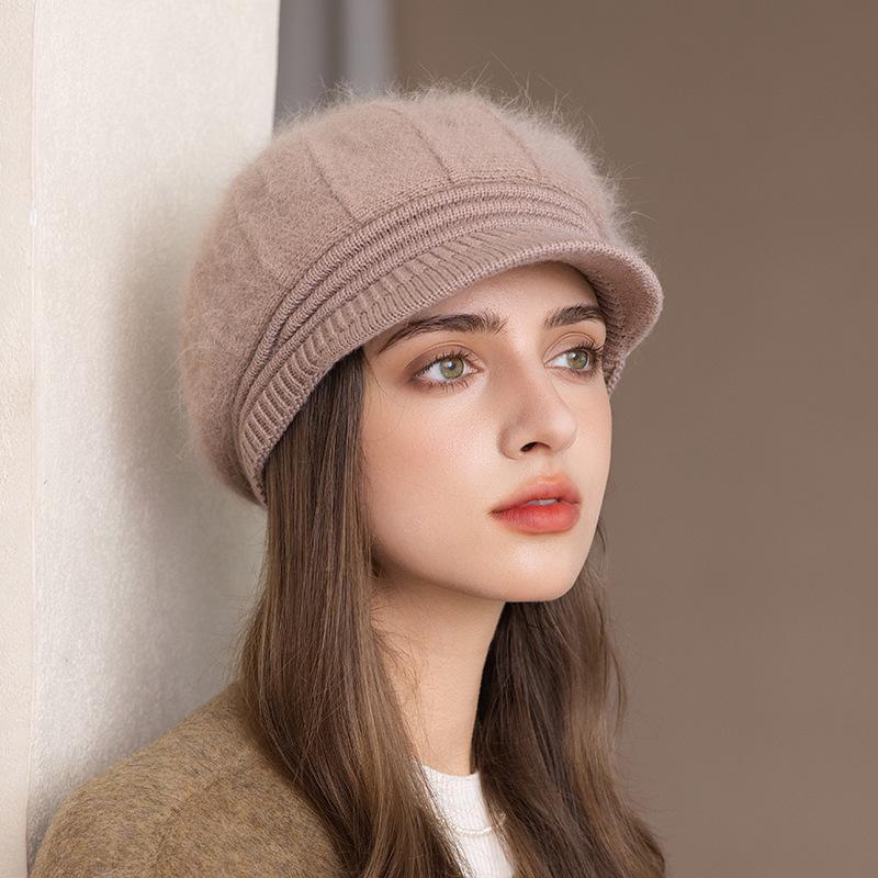 Ladies Hat New Autumn and Winter Wool Hat Thermal Cap Middle-aged and Elderly Mother Knitted Hat
