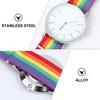 Rainbow Designed Quartz Wrist Watch Silver Stylish Fashion Watch Delicate Thin Cool Wrist Decoration Accessory