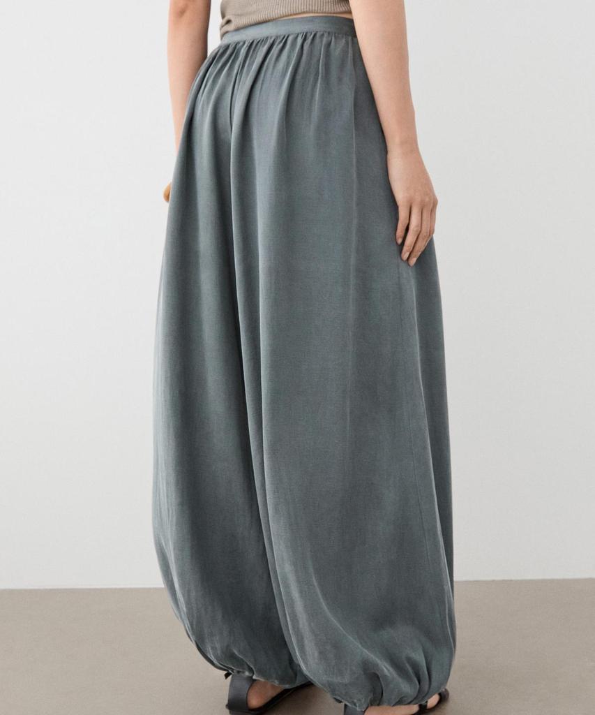 Masimodutti Linen Blend Pleated Balloon Pants