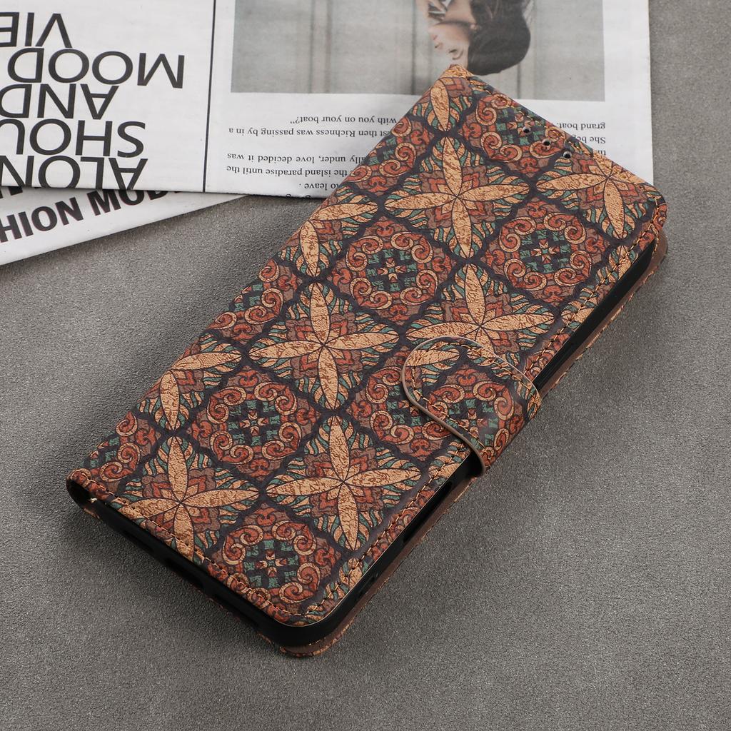Magnetic Flip Wallet Card Leather Phone Case For iPhone 17 16 15 14 Plus 13 12 Pro Max Air Luxury Retro Classical Pattern Cover