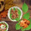 30PCS Food Contact Safe Food Serving Mats Printed Green Leaf Greaseproof Paper Mats  for Seafood