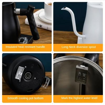 Hervidor eléctrico de cuello de cisne de 1000 ml, tetera manual, botella para calentar agua, 220 V, gran capacidad, protección termostática de apagado.