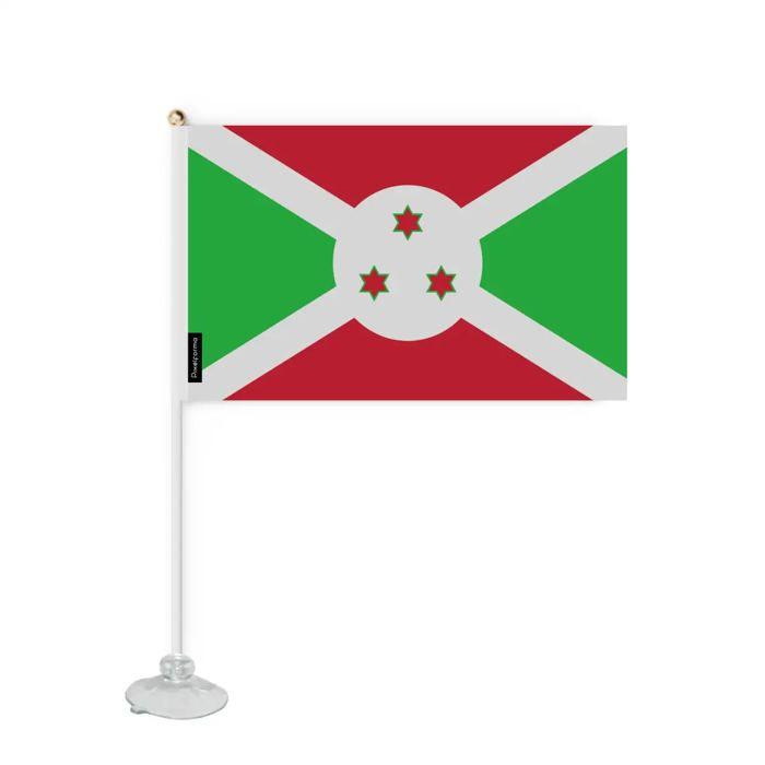 Drapeau - Burundi - Mini Drapeau Ventouse - 14 x 21 cm - Polyester - Impression Recto/Verso