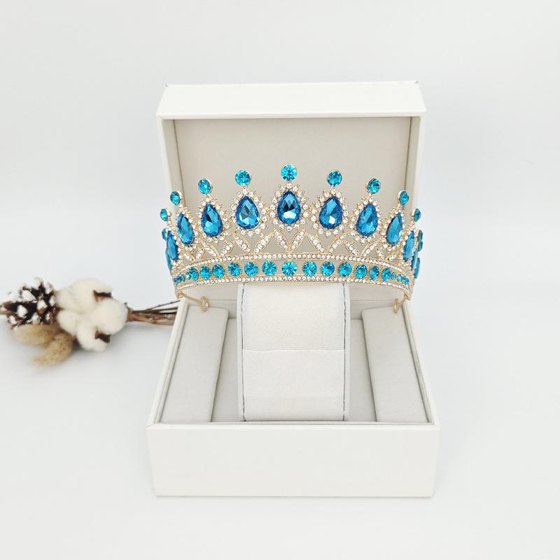 European Style Bridal Crown Accessories Tiara Wedding Dress Tiara Alloy Rhinestone Headband Queen Birthday Party Crown