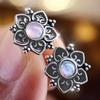 Real  Sterling Silver Vintage Flower Women’s Stud Earrings Aesthetic Elegant Ear Accessories Exquisite Party Jewelry