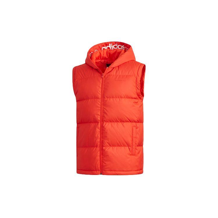 Adidas Neo Hooded Sports Down Jacket With Detachable Sleeves Men Outerwear Orange-Red EI4431