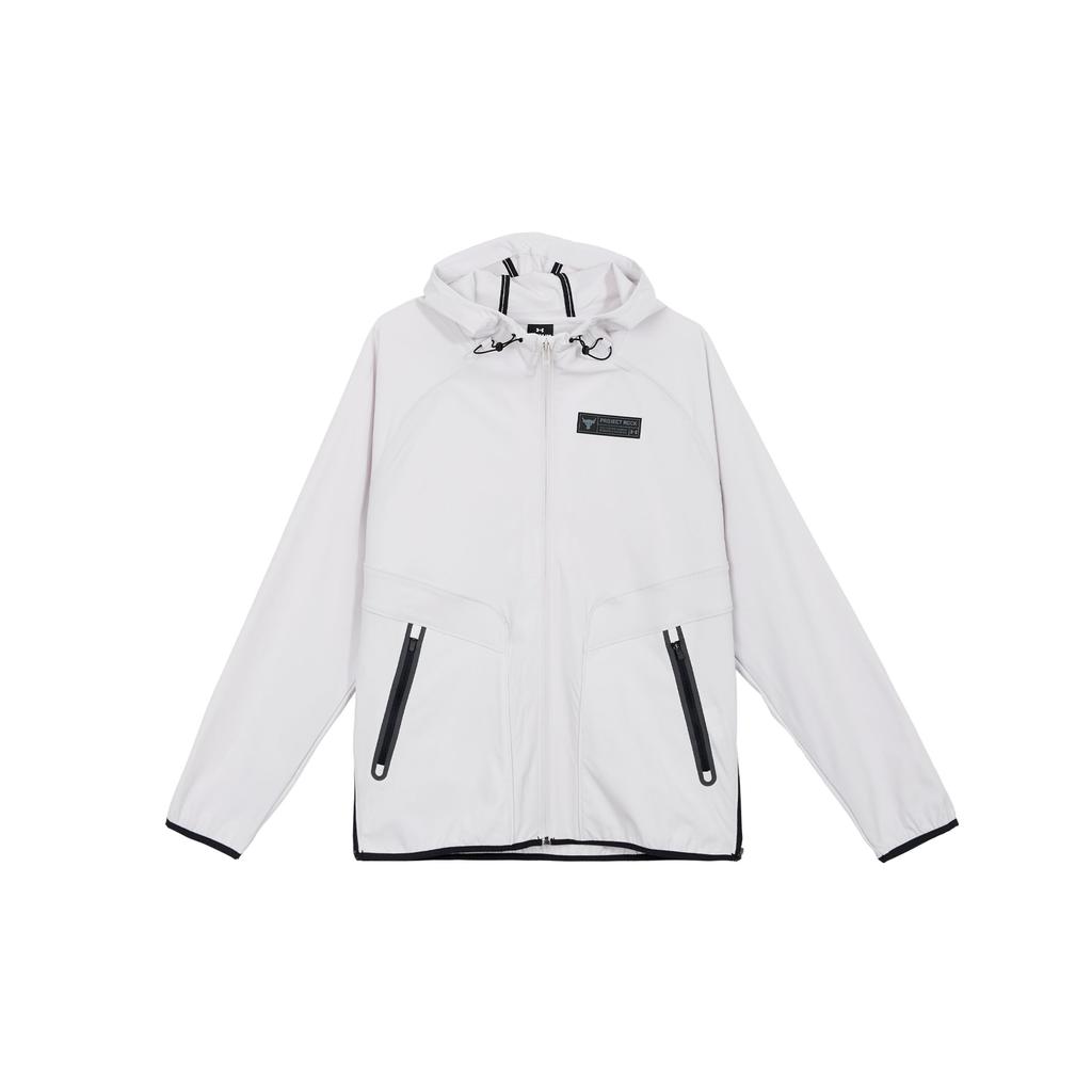 Under Armour Project Rock Zip-Up Hooded Training Jacket Men tops Grey 1377425-289