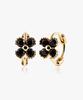 Helene Jewelry 14K Black Cotton Flower One-Touch Gold Earrings