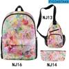 Traditional Creative Cool Genshin Impact ZhongLi 3D Design 3pcs/Set pupil Learner Bags Journey Laptop Knapsack Sling Tote Pencil Pouch