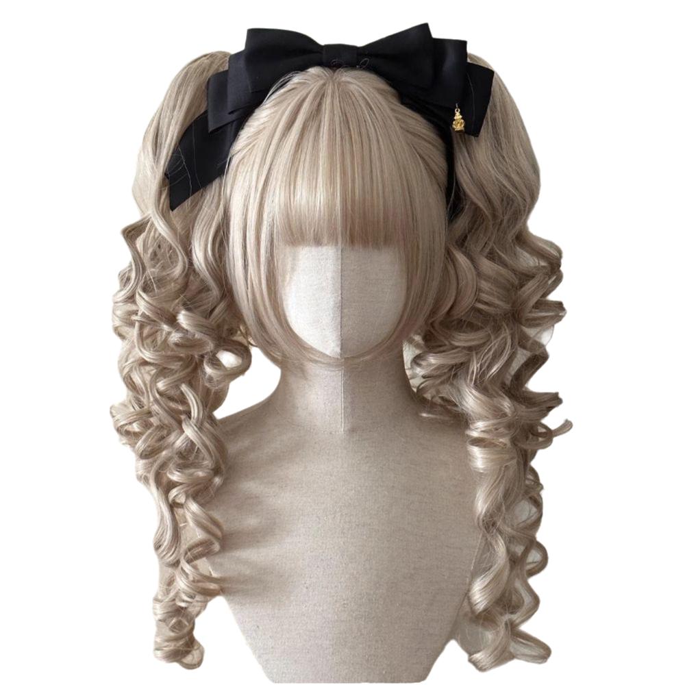 Cosplay Princess Cut Double Ponytail Synthetic Halloween Harajuku Wig Lolita Wig with Bangs Party