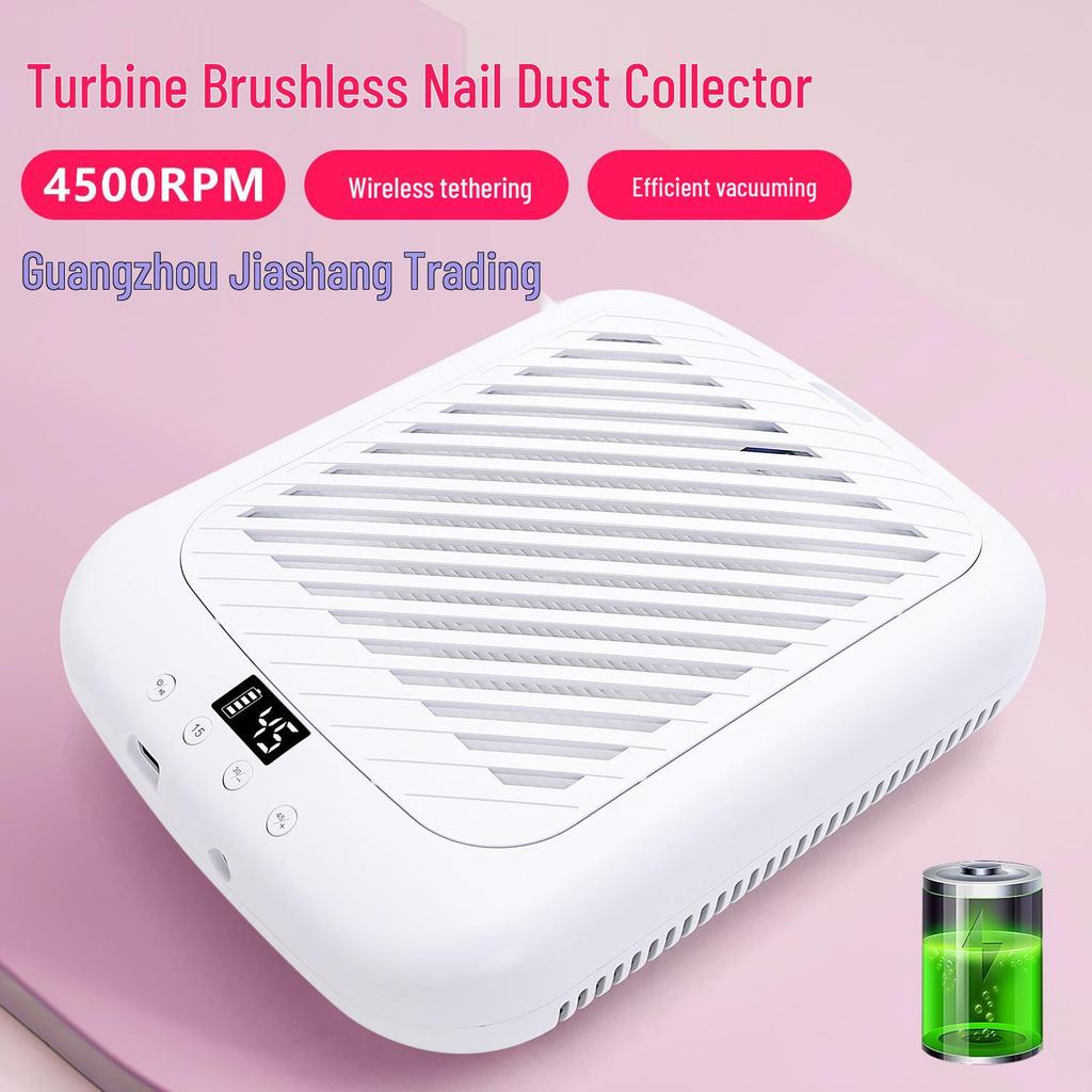 Portable Rechargeable Turbo Brushless Nail Dust Collector with Adjustable High Power for Nail Art