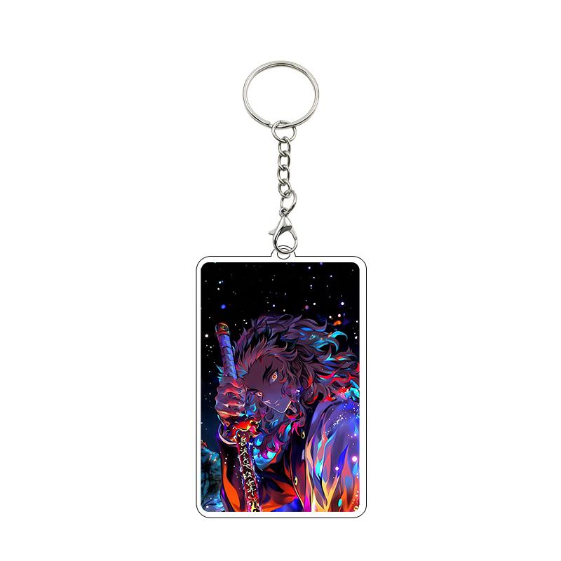 Anime 8cm Kamado Tanjiro Nezuko Agatsuma Zenitsu Cartoon Characters Acrylic Keychain Accessories Car Pendant Gifts Toy Wholesale
