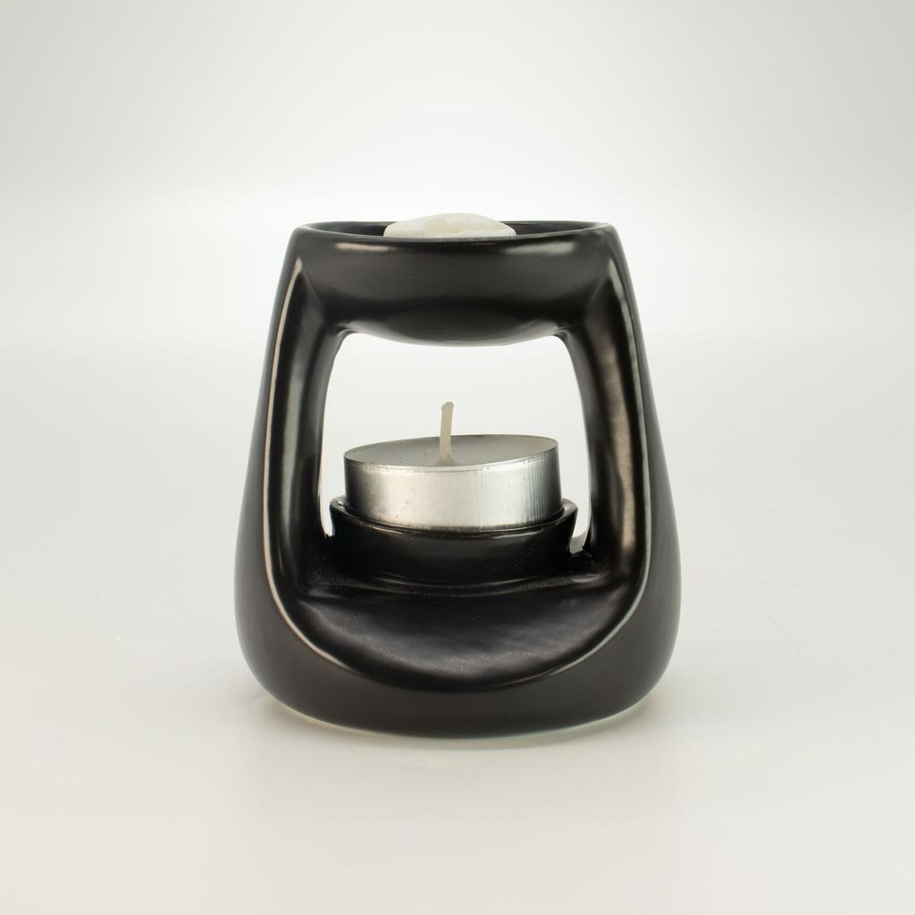Ceramic Zen Oil Burner - Small Classic  - Matt Black